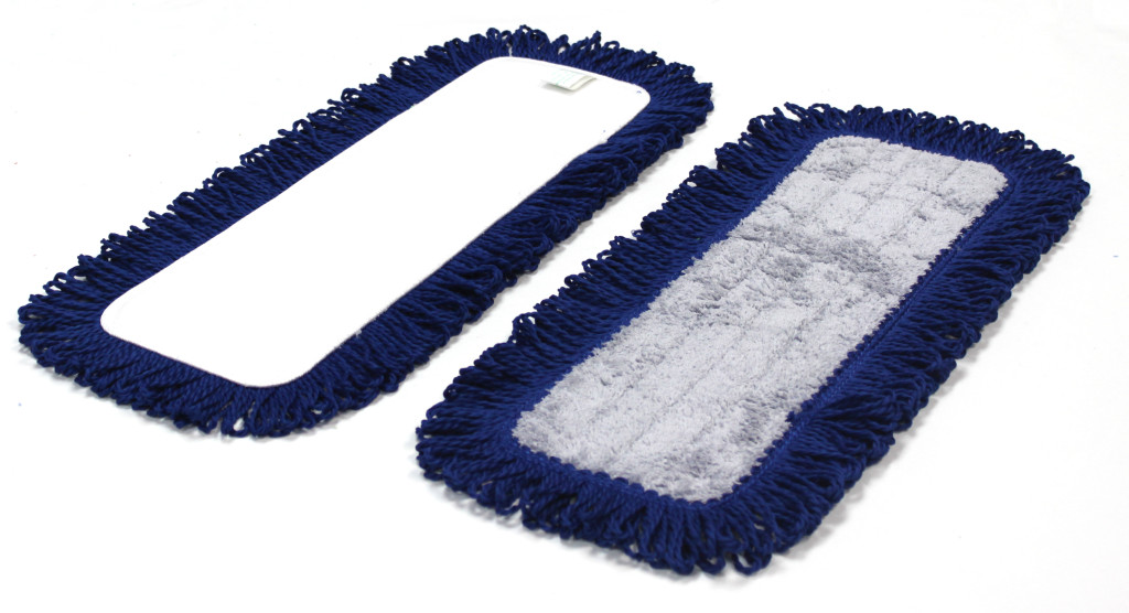MICROFIBER FRINGED DUST MOPS W/VELCRO BACKING